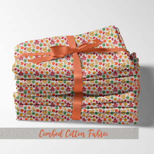 Vibrant Autumn Leaves Multi-Coloured Pattern Fabric