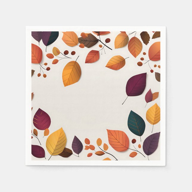 Vibrant Autumn Leaves Napkin (Front)