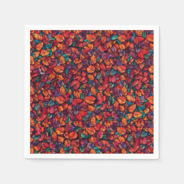 Vibrant Autumn Leaves Napkin (Front)