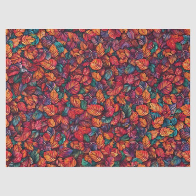 Vibrant Autumn Leaves Tissue Paper (Front)