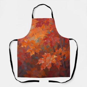 Vibrant Autumn Maple Leaves Canopy Apron