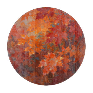 Vibrant Autumn Maple Leaves Canopy Cutting Board