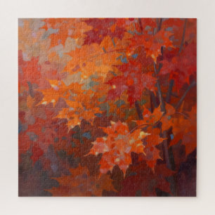 Vibrant Autumn Maple Leaves Canopy Jigsaw Puzzle