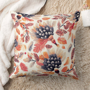 Vibrant Autumn Turkeys – Whimsical Watercolor Cushion
