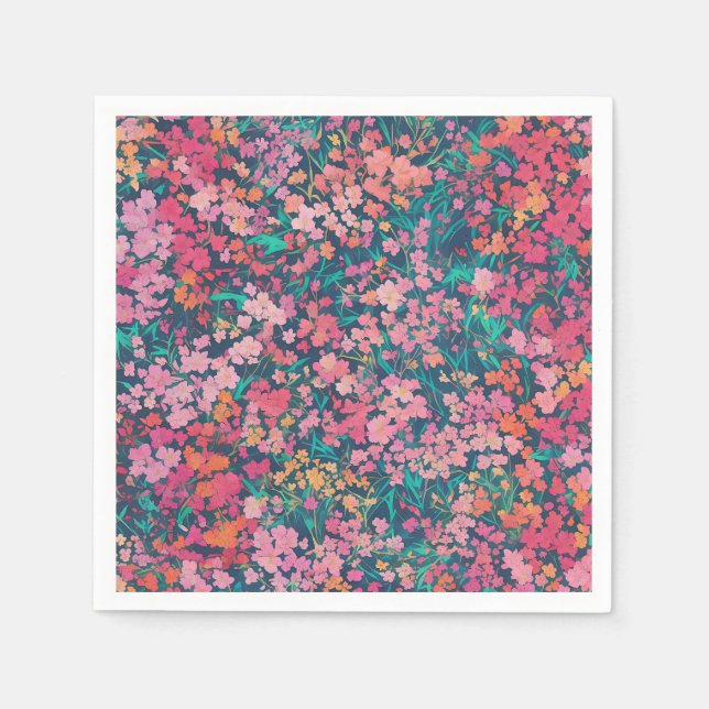 Vibrant Azalea Floral Napkin (Front)