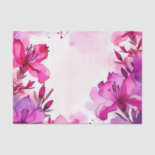 Vibrant Azalea Floral Watercolor Tissue Paper