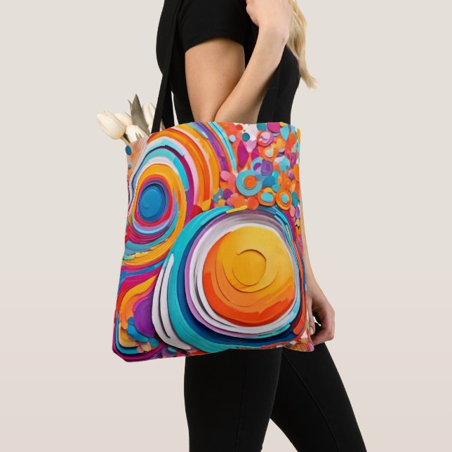 Vibrant Badaist Art Colours Tote Bag (Close Up)