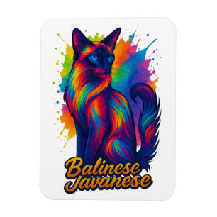 Vibrant Balinese Javanese Cat Pop Art – Colourful Magnet