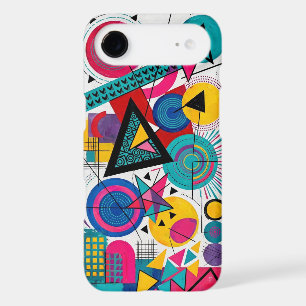 Vibrant Bauhaus Geometric Abstract - Teal Pink