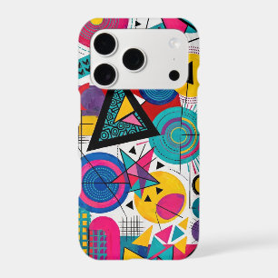Vibrant Bauhaus Geometric Abstract - Teal Pink Yel