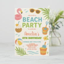 Vibrant Beach Birthday Invitation & Decor for Kids