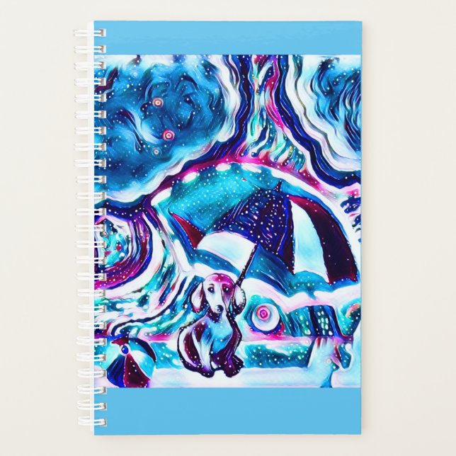 Vibrant Beach Dog Planner (Front)
