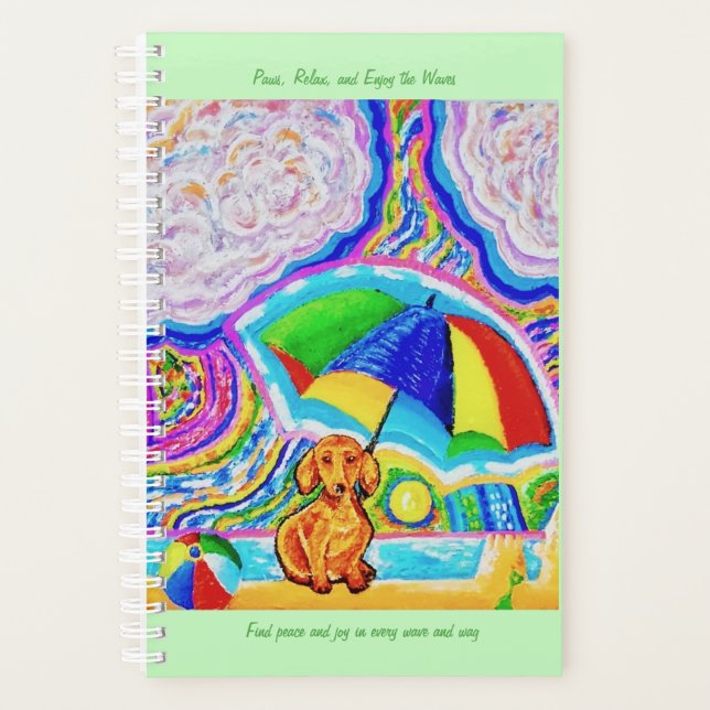 Vibrant Beach Dog Planner (Front)