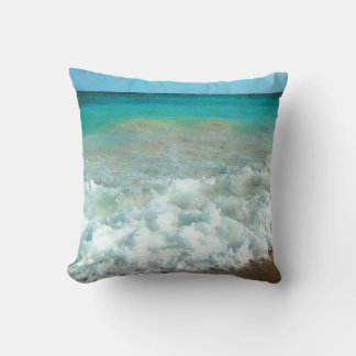 Vibrant Beach Watercolor Scene Cushion