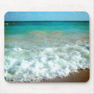 Vibrant Beach Watercolor Scene Mouse Mat