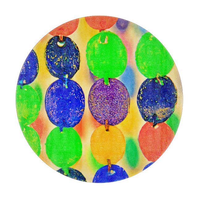 Vibrant Bead String Design Cutting Board (Front)