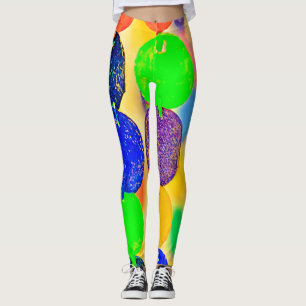 Vibrant Bead String Design Leggings