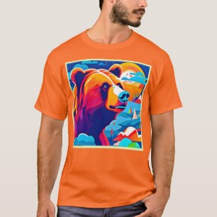 Vibrant Bear, Moonlit Scene T-Shirt