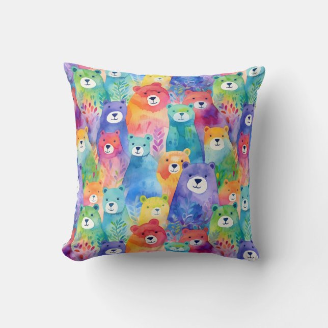 Vibrant bears cushion (Front)