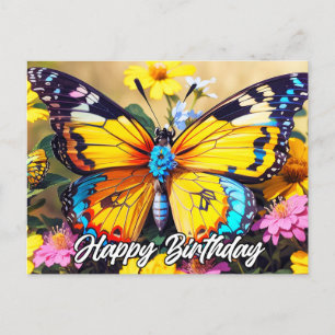 Vibrant Beautiful Butterfly Design Postcard