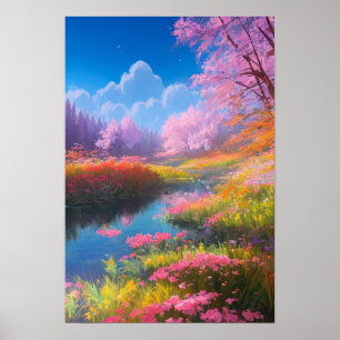Vibrant Beauty of the Colourful Flower Field Poster