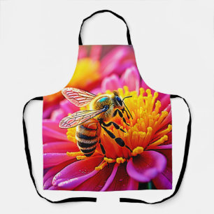 Vibrant Bee on Bloom Design Apron