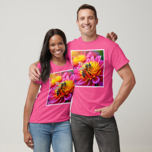 Vibrant Bee on Bloom Design T-Shirt