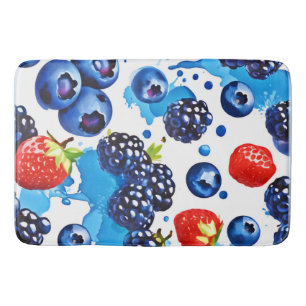 Vibrant Berry Pattern Bath Mat
