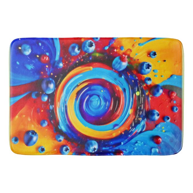 Vibrant Berry Vortex Bath Mat (Front)