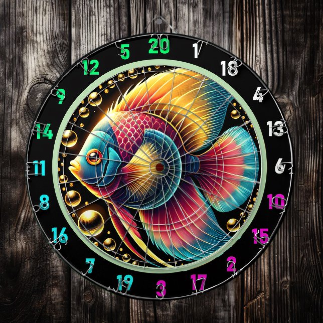 Vibrant Betta Fish Dartboard Decor (Creator Uploaded)