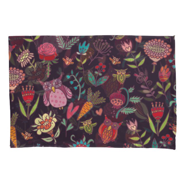 Vibrant Big Flowers Collection Pillowcase (Front)