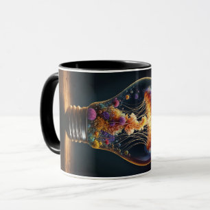 Vibrant bioluminescent jellyfish electric glow mug