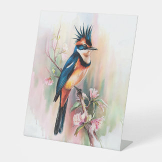Vibrant bird art for a stylish and elegant touch. pedestal sign