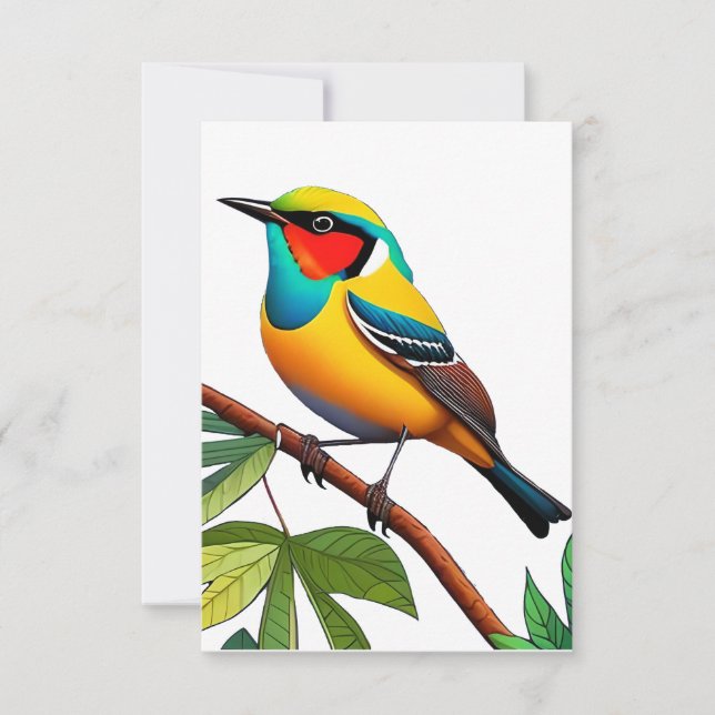Vibrant Bird Thank You Card with Stunning Design (Front)