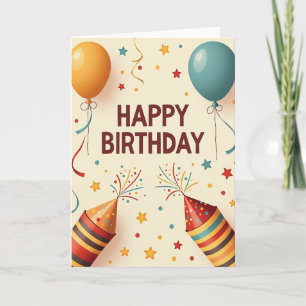 Vibrant Birthday Illustration Card