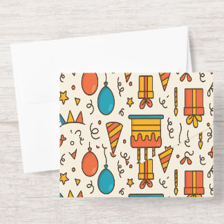 Vibrant Birthday Party Seamless Pattern All In One Invitation