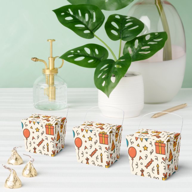 Vibrant Birthday Party Seamless Pattern Favour Box (Multiple)