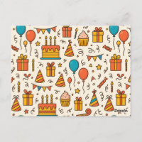 Vibrant Birthday Party Seamless Pattern