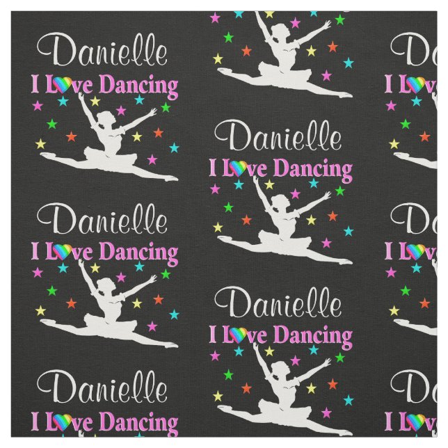 VIBRANT BLACK AND PINK PERSONALIZED DANCER FABRIC (Swatch)