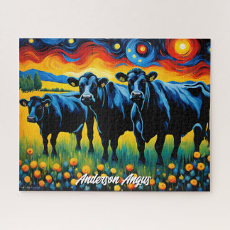 Vibrant Black Angus Cattle Jigsaw Puzzle