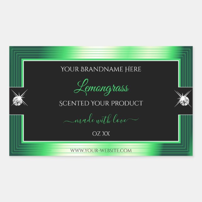 Vibrant Black Green Shiny Brilliants Product Label (Front)