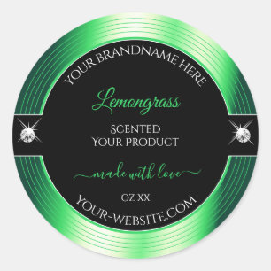 Vibrant Black Green Shiny Brilliants Product Label