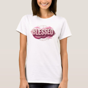 Vibrant BLESSED Artistic Motif T-Shirt