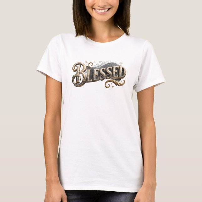 Vibrant BLESSED Style Statement T-Shirt (Front)