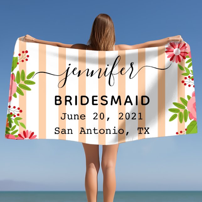 Vibrant Bloom Bachelorette Party Gift Beach Towel (Vibrant Bloom Bachelorette Party Gift Beach Towel)