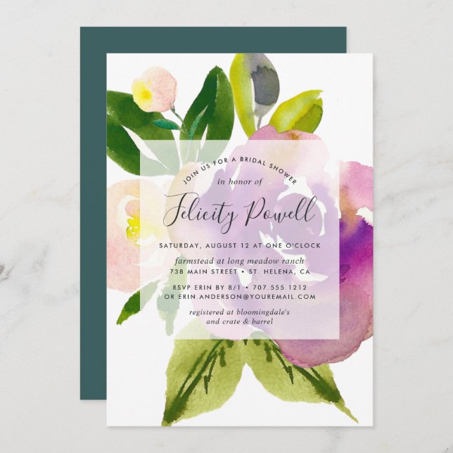 Vibrant Bloom Bridal Shower Invitation (Front/Back)