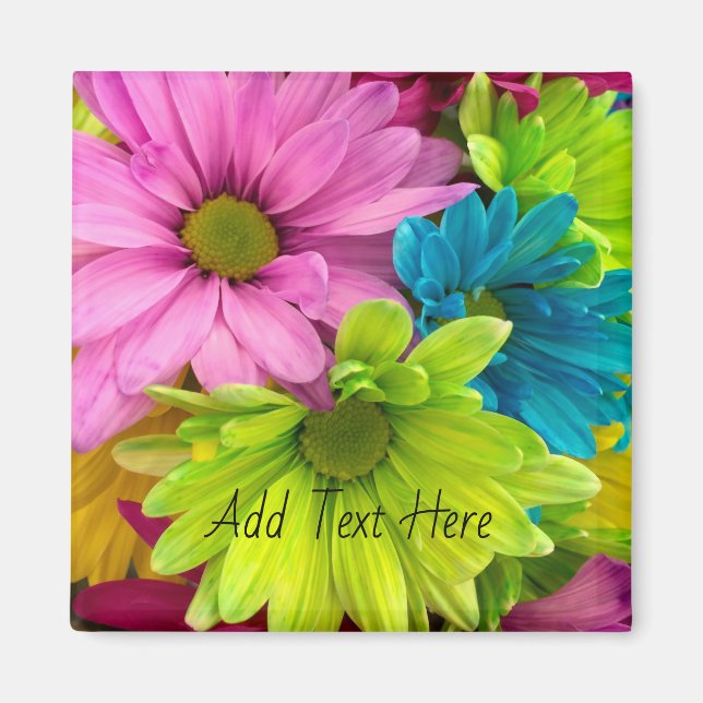 Vibrant Bloom – Colourful Floral Art Magnet (Front)