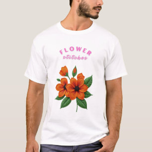 Vibrant Bloom Embroidery T-Shirt