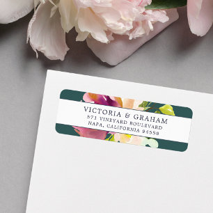Vibrant Bloom Floral Return Address
