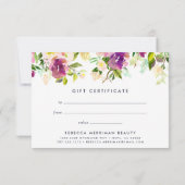 Vibrant Bloom | Gift Certificate (Back)